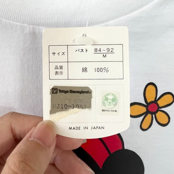 NWT Vtg 80’s Tokyo Disneyland Minnie Mouse Single Stitch White T-Shirt Sz M - Picture 12 of 14